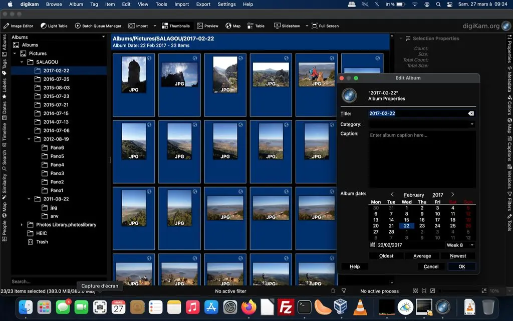 digikam 7.2.0 Album Properties Dialog