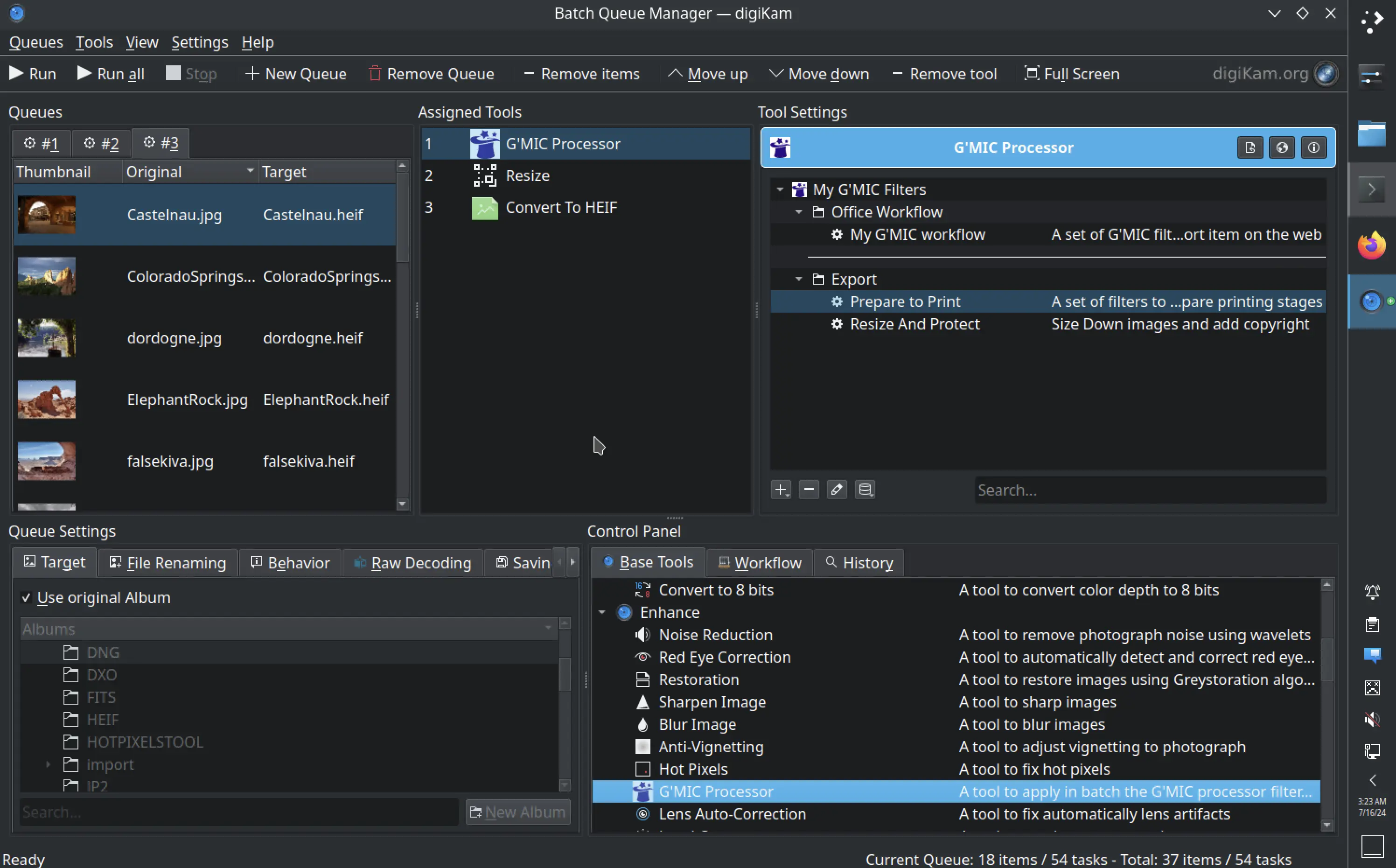 digiKam 8.4.0 G&rsquo;MIC Processor for the Batch Queue Manager
